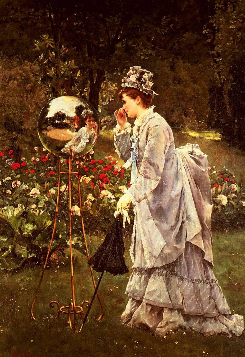 The glass sphere by Alfred Stevens — Oil Painting Reproduction