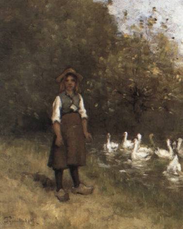 The goose girl in modern living room