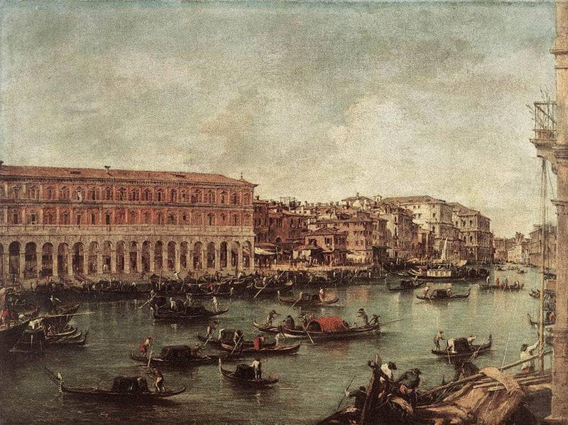 The Grand Canal at the Fish Market (Pescheria) by Francesco Guardi — Oil Painting Reproduction