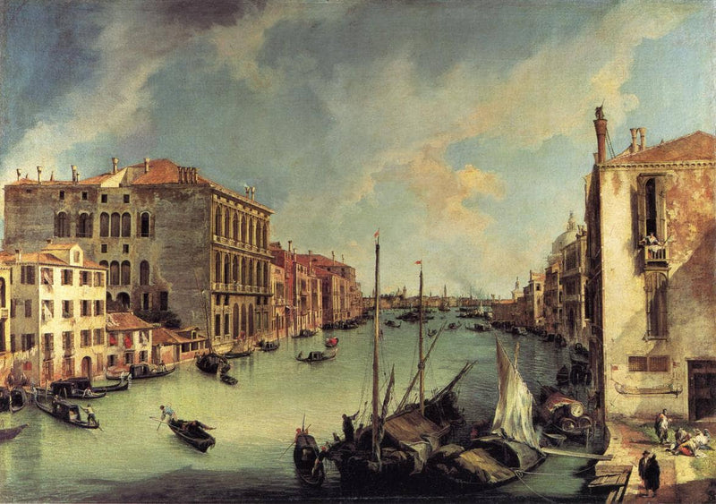 The Grand Canal from the Campo San Vio, Venice by Canaletto — Oil Painting Reproduction
