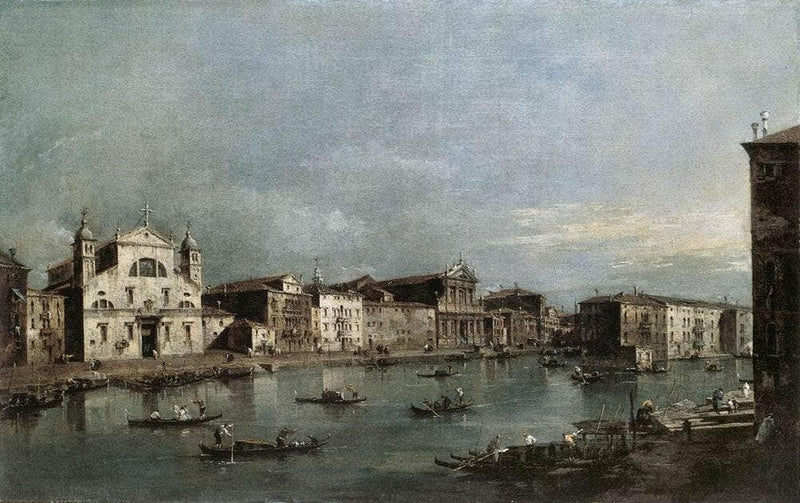 The Grand Canal with Santa Lucia and the Scalzi by Francesco Guardi — Oil Painting Reproduction