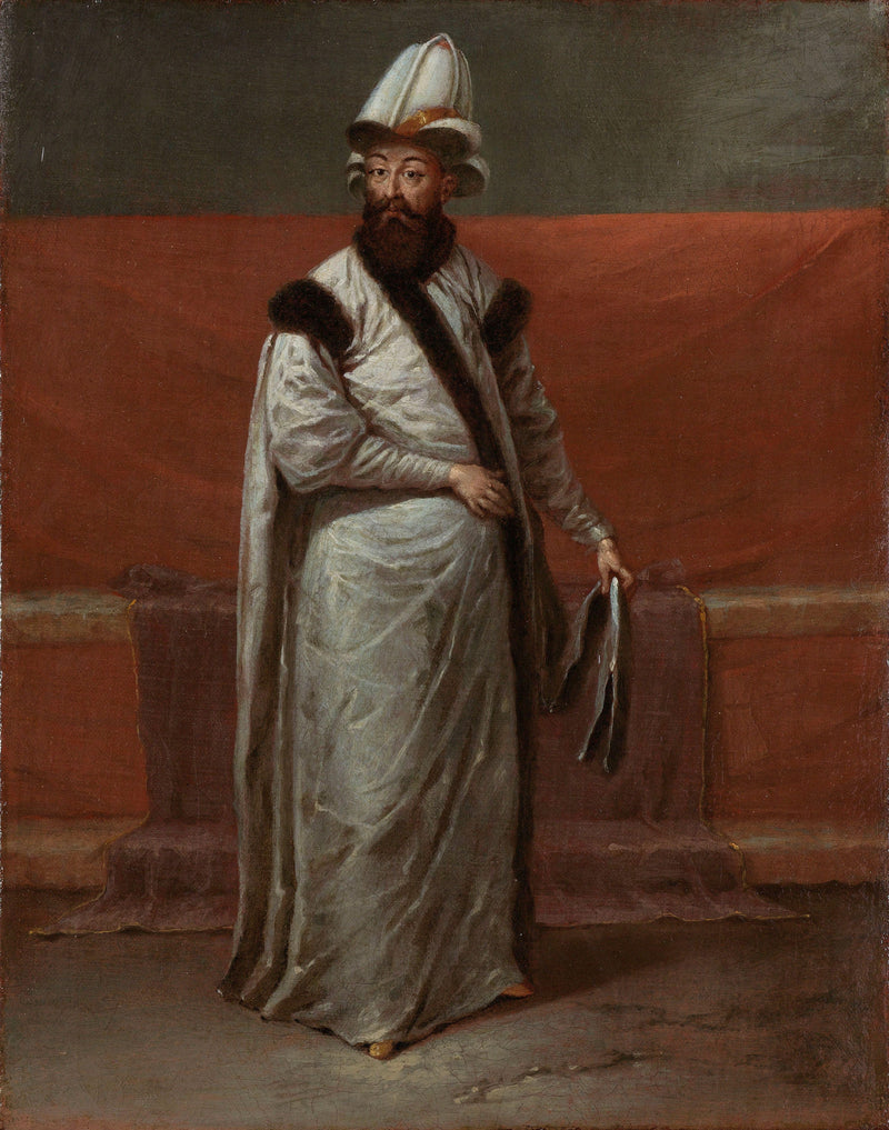 The Grand Vizier NevÅehirli Damat Ĭbrahim Pasa by Jean Baptiste Vanmour — Oil Painting Reproduction