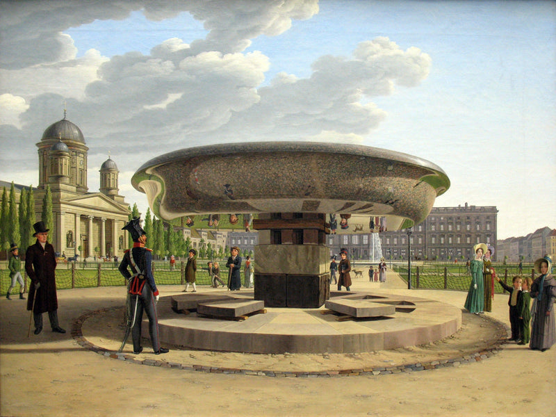 The Granite Basin in the Berlin Lustgarten by Johann Erdmann Hummel — Oil Painting Reproduction