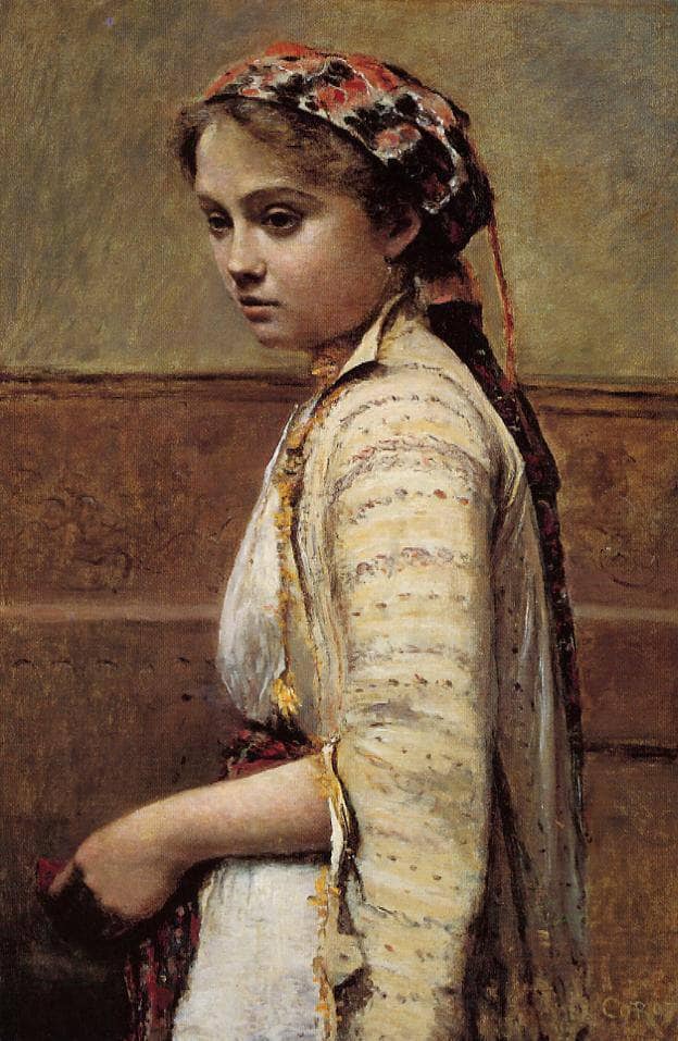 The Greek Girl (Mlle. Dobigny) by Camille Corot — Oil Painting Reproduction