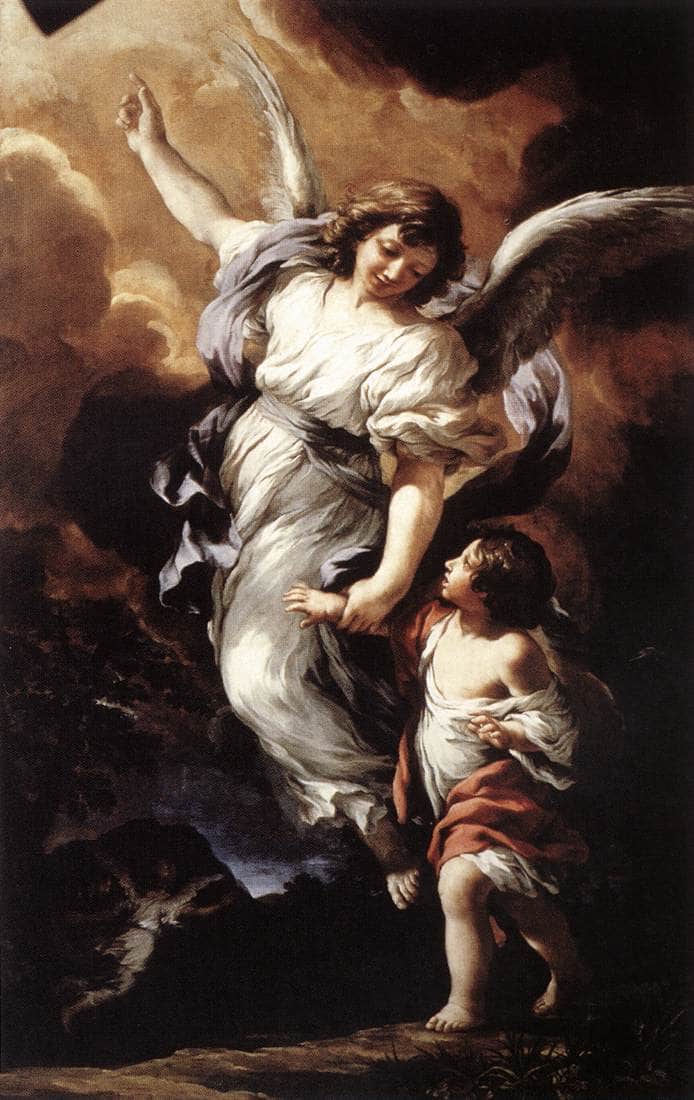 The Guardian Angel by Pietro da Cortona — Oil Painting Reproduction