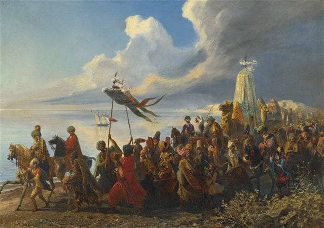 The Hajj (the traditional pilgrimage to the Holy Mosque of Mecca) by Alfred Dehodencq — Oil Painting Reproduction