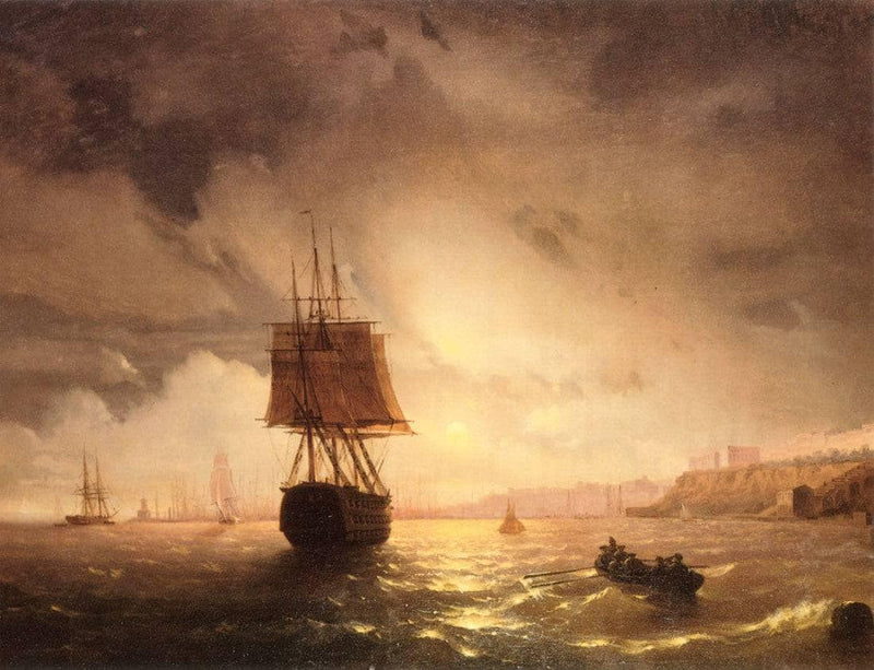 The Harbor At Odessa On The Black Sea by Ivan Aivazovsky — Oil Painting Reproduction