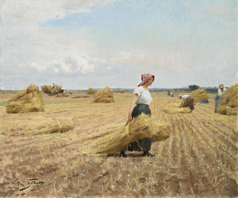 The harvest by Victor Gabriel Gilbert — Oil Painting Reproduction
