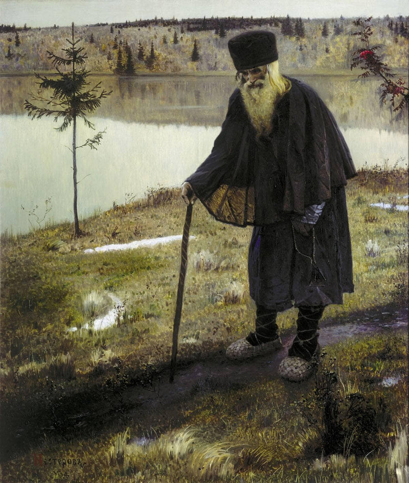 The Hermit by Mikhail Nesterov — Oil Painting Reproduction