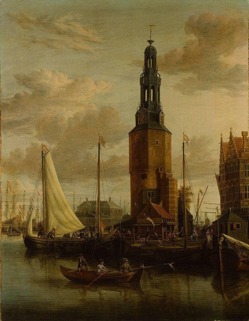 The Herring Packers Tower with the City Inn in the Background by Abraham Storck — Oil Painting Reproduction