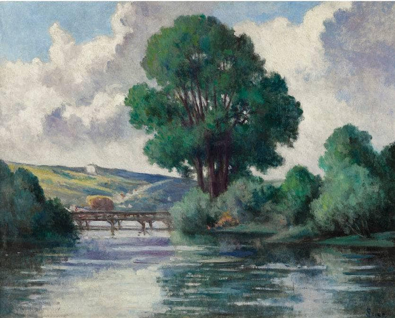 The Herville Footbridge by Maximilien Luce — Oil Painting Reproduction