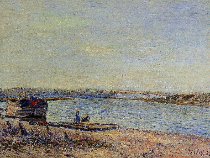 The Hills of Veneux, Seen from Saint Mammes by Alfred Sisley — Oil Painting Reproduction