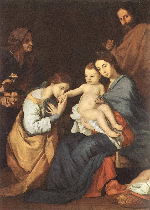 The Holy Family with St. Anne and St. Catherine by Jusepe de Ribera — Oil Painting Reproduction