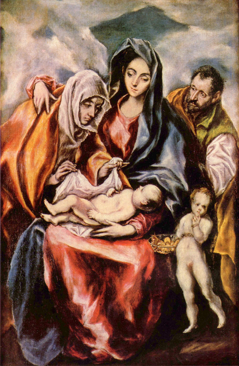 The Holy Family with St. Anne and the Young St. John the Baptist by El Greco — Oil Painting Reproduction