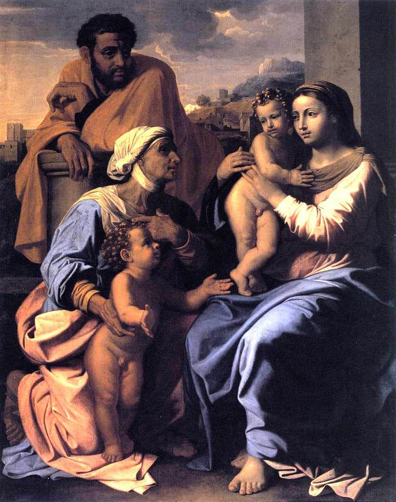 The Holy Family with St. Elizabeth and John the Baptist by Nicolas Poussin — Oil Painting Reproduction