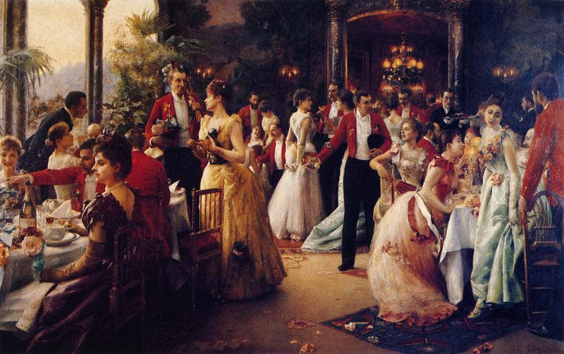 The Hunt Supper by Julius LeBlanc Stewart — Oil Painting Reproduction