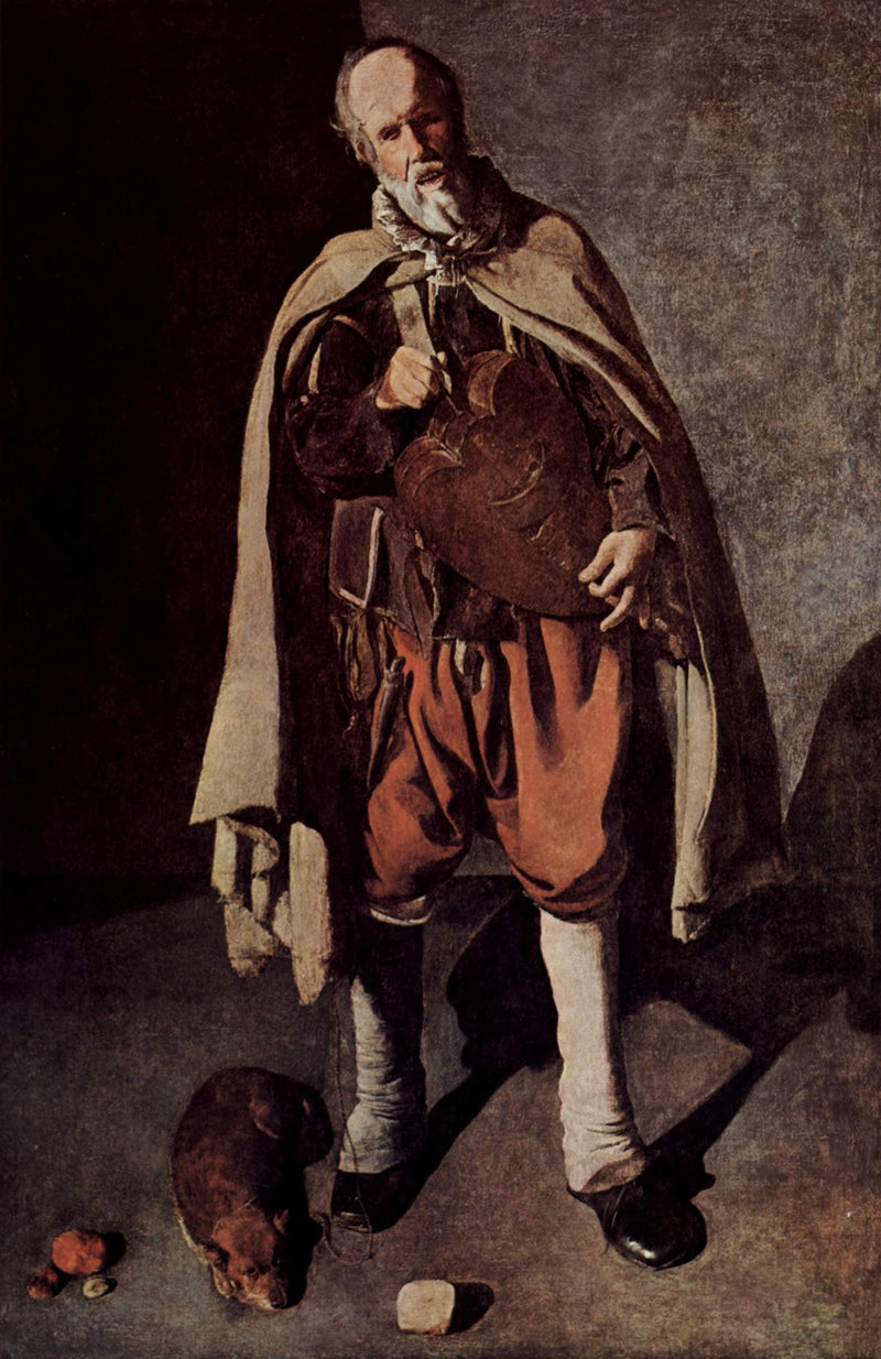 The Hurdy-Gurdy Player with a Dog by Georges de la Tour — Oil Painting Reproduction