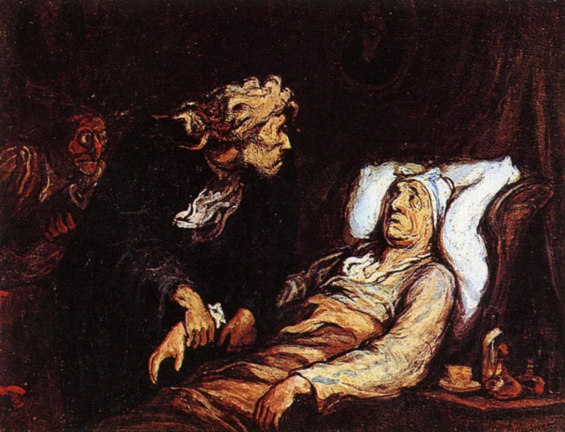 The Hypochondriac by Honore Daumier — Oil Painting Reproduction