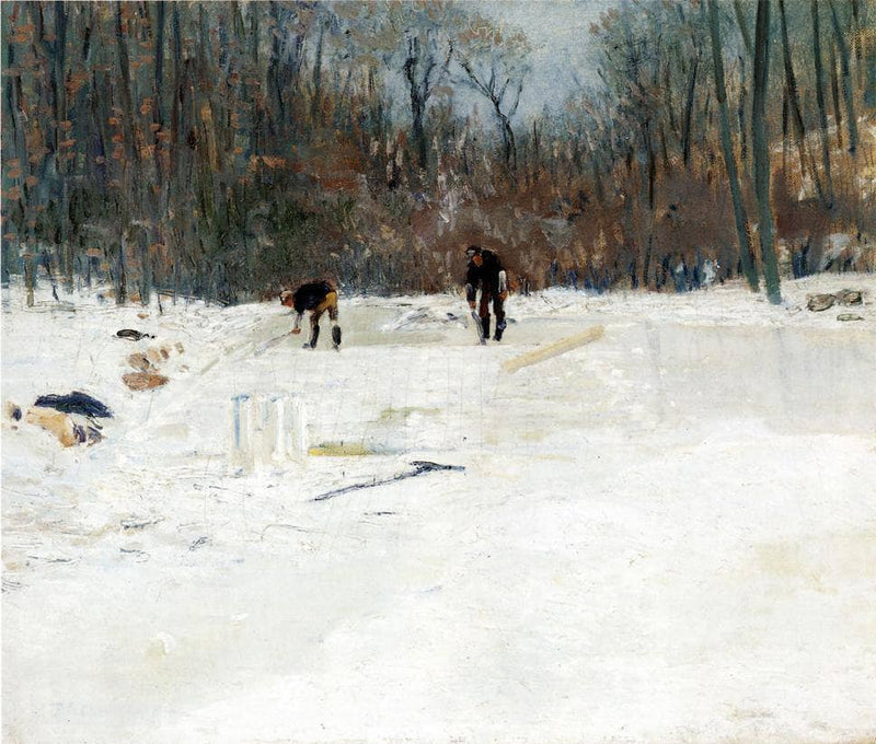 The Ice Cutters by Julian Alden Weir — Oil Painting Reproduction