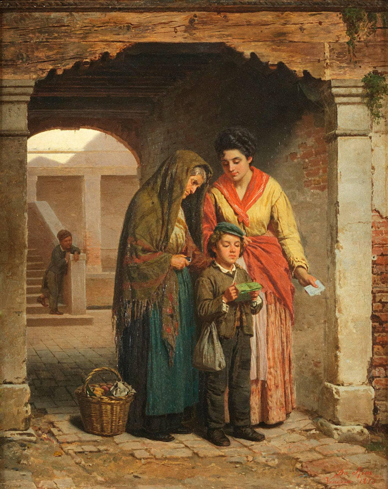 The illiterates by Luigi Da Rios — Oil Painting Reproduction