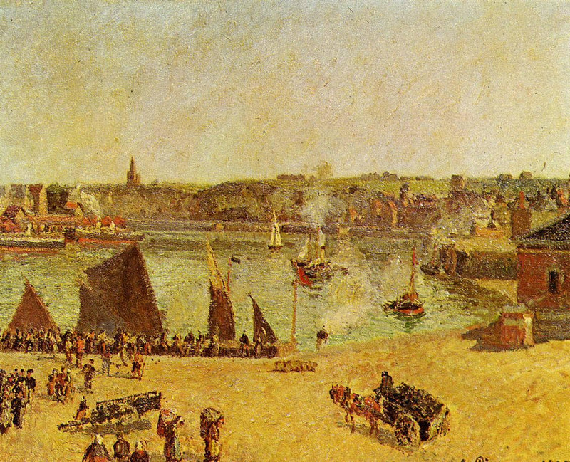 The Inner Harbor, Dieppe by Camille Pissarro — Oil Painting Reproduction