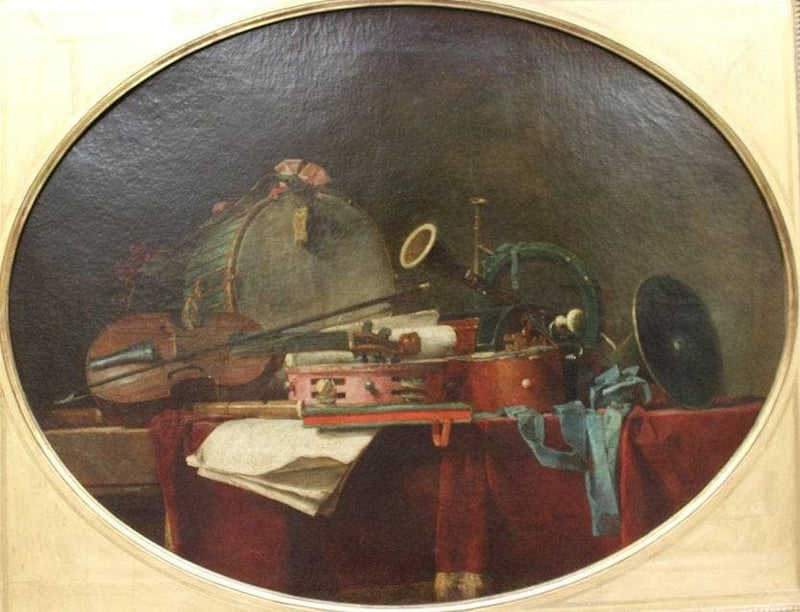The instruments of music calendar by Jean-Baptiste-Simeon Chardin — Oil Painting Reproduction