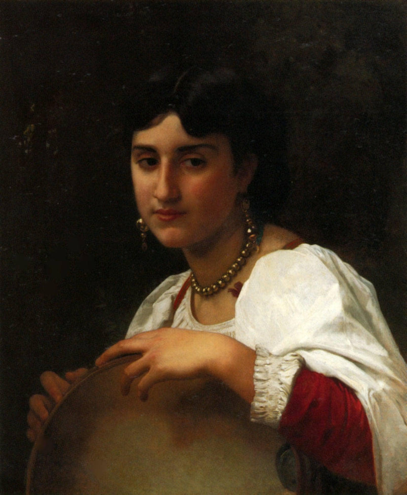 The Italian tambourine by William-Adolphe Bouguereau — Oil Painting Reproduction