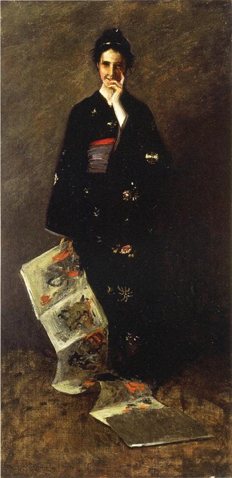The Japanese Book by William Merritt Chase, Oil Painting Reproduction