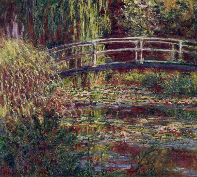 The Japanese Bridge (The Water-Lily Pond, Symphony in Rose) by Claude Monet — Oil Painting Reproduction