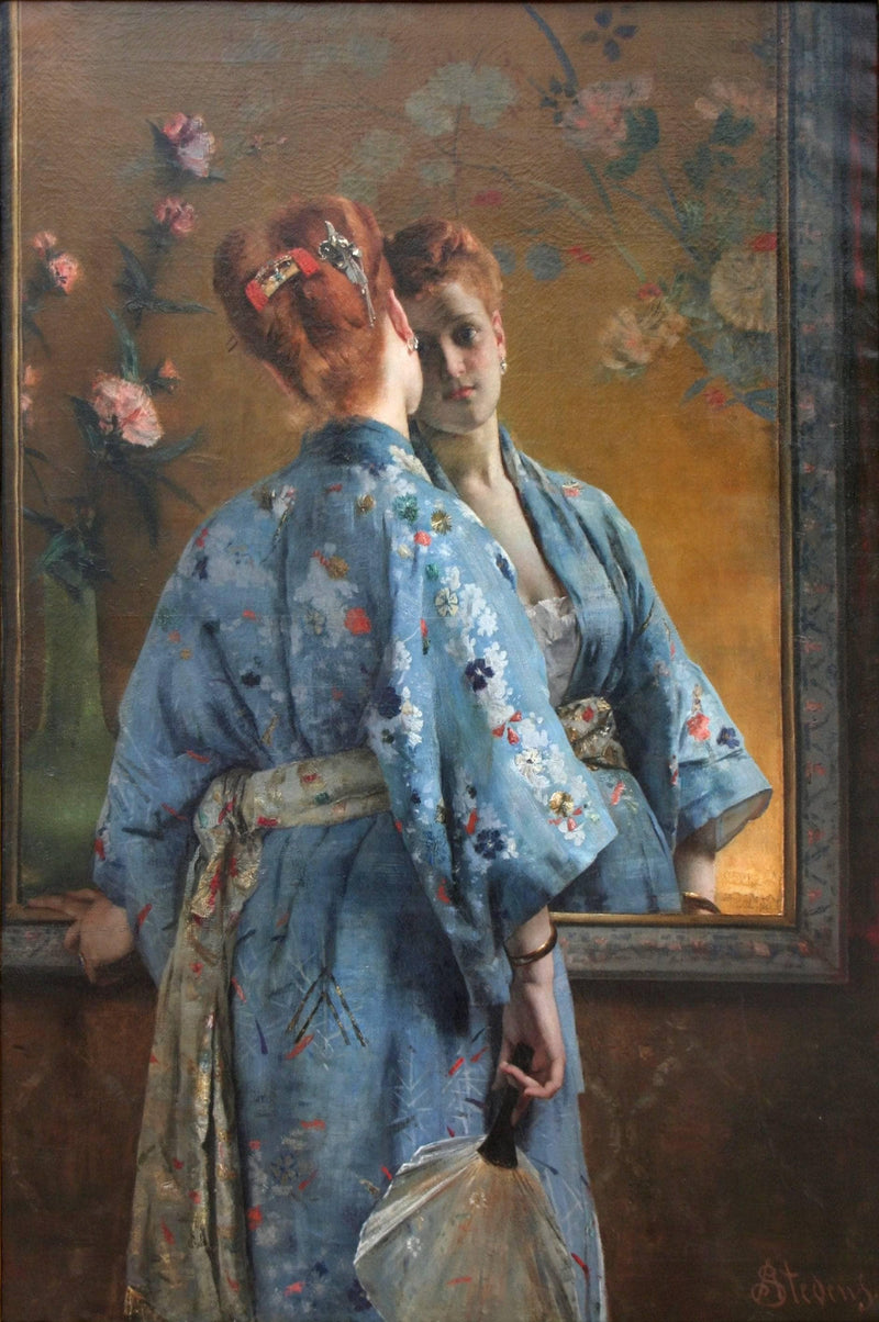 The Japanese Parisian by Alfred Stevens, Oil Painting Reproduction