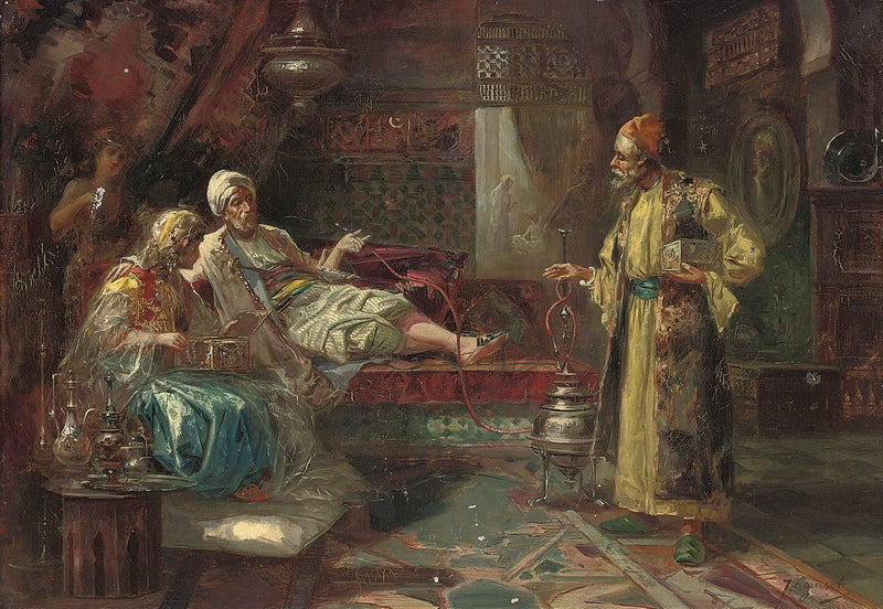 The jewellery seller by Joaquín Agrasot — Oil Painting Reproduction