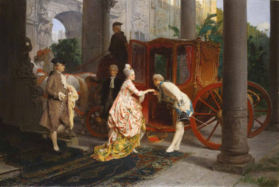 The kiss of the hand in dining room