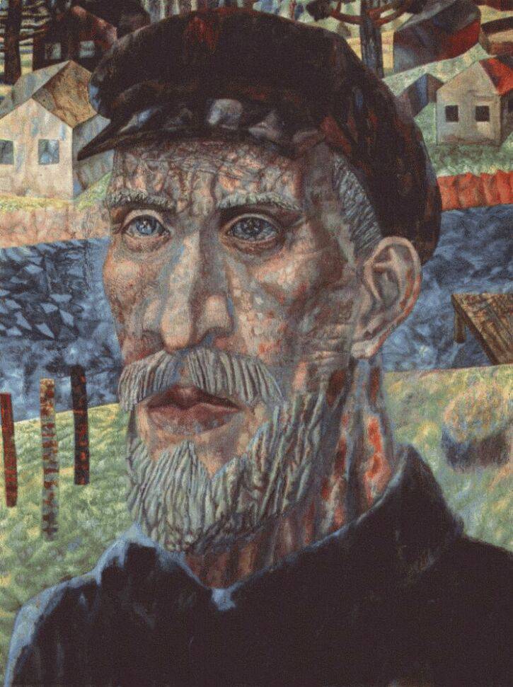 The Kolkhoznik (Member of a Collective Farm) by Pavel Filonov — Oil Painting Reproduction