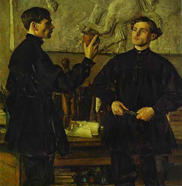 The Korin Brothers by Mikhail Nesterov — Oil Painting Reproduction