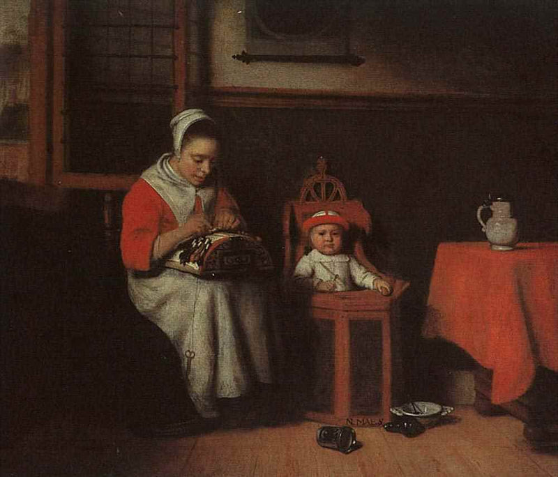 The Lacemaker by Nicolaes Maes — Oil Painting Reproduction