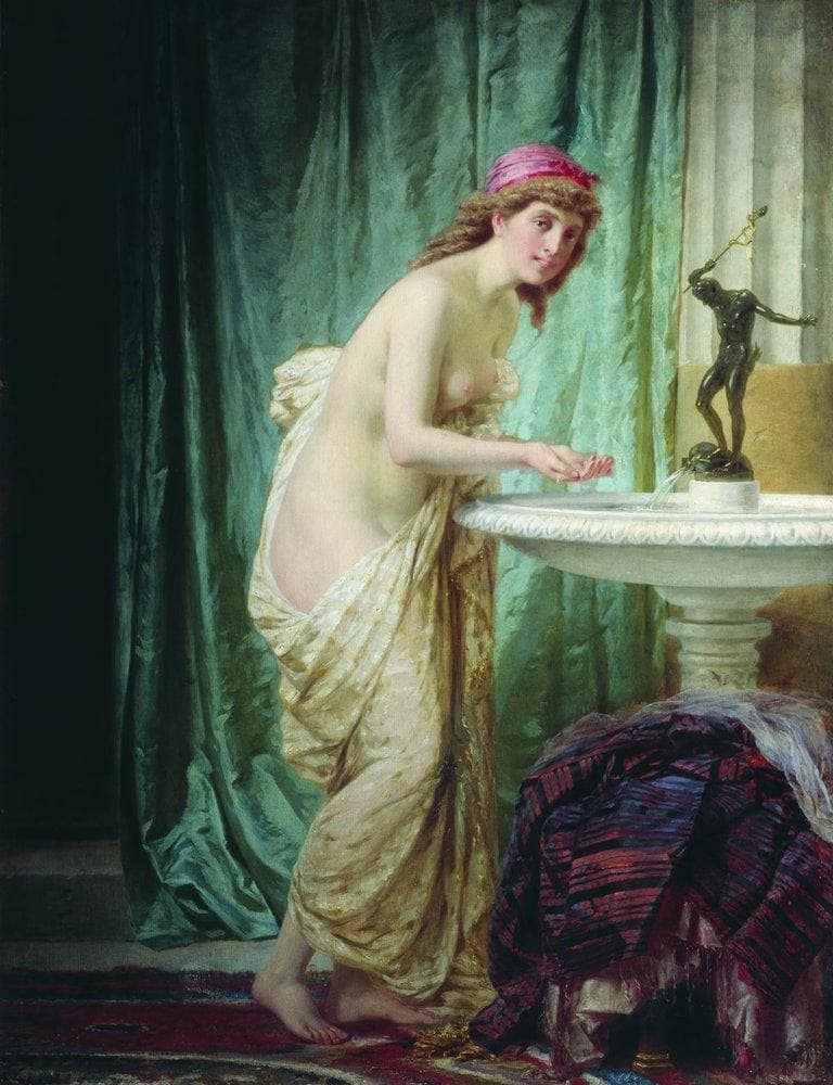 The lady at the morning toilet by Fyodor Bronnikov — Oil Painting Reproduction