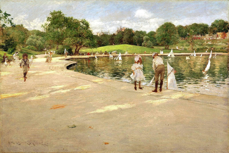 The Lake for Miniature Yachts by William Merritt Chase — Oil Painting Reproduction