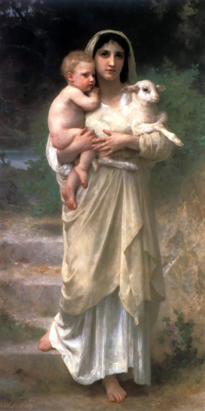The Lambs by William-Adolphe Bouguereau, Oil Painting Reproduction