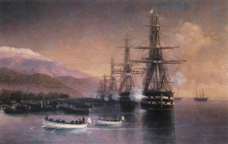 The landing to Subashi by Ivan Aivazovsky — Oil Painting Reproduction