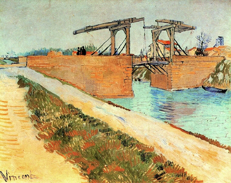 The Langlois Bridge at Arles with Road Alongside the Canal by Vincent van Gogh — Oil Painting Reproduction