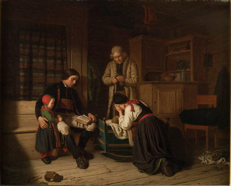 The last bed of The Little One by Amalia Lindegren — Oil Painting Reproduction