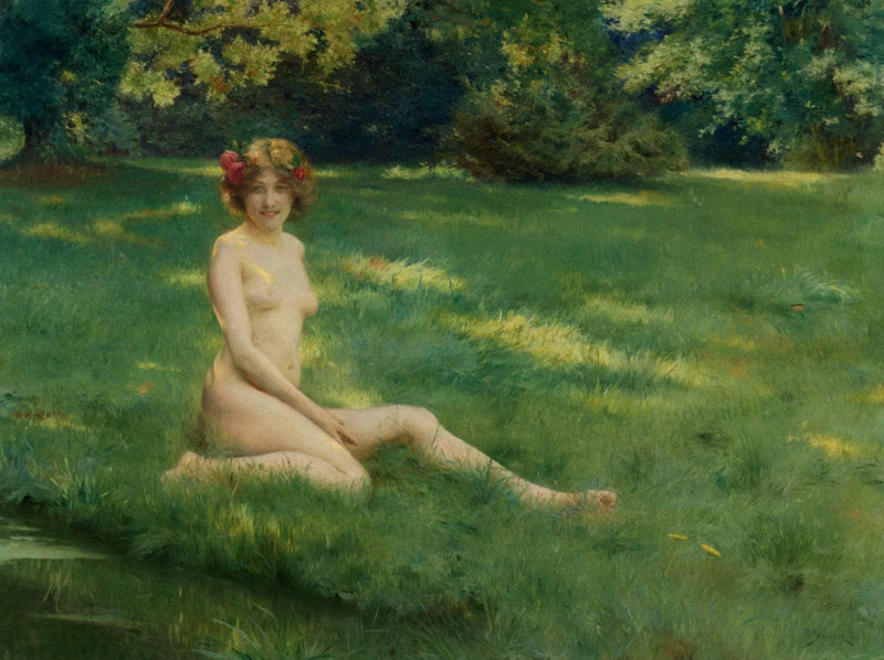 The Laughing Maid by Julius LeBlanc Stewart — Oil Painting Reproduction