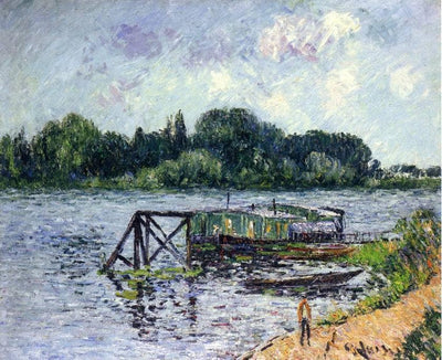 The Laundry Boat on the Seine at Herblay in living room