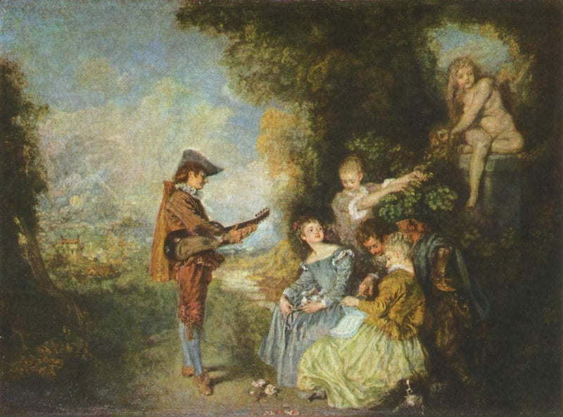 The Lesson of Love by Antoine Watteau — Oil Painting Reproduction