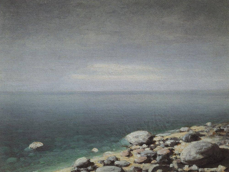 The limpid water. Gloomy day. Crimea by Arkhyp Kuindzhi — Oil Painting Reproduction