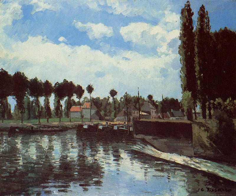 The Lock at Pontoise by Camille Pissarro — Oil Painting Reproduction