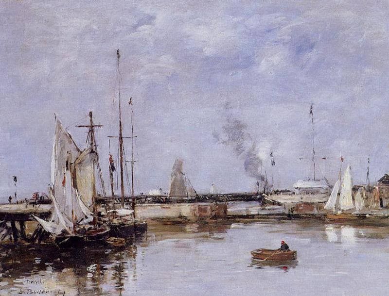 The Lock at Trouville by Eugene Boudin — Oil Painting Reproduction