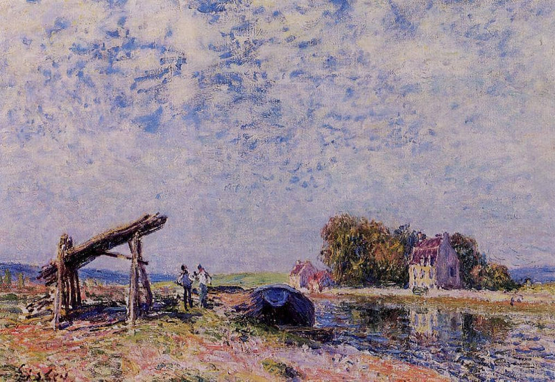 The Loing Canal at Saint Mammes by Alfred Sisley — Oil Painting Reproduction