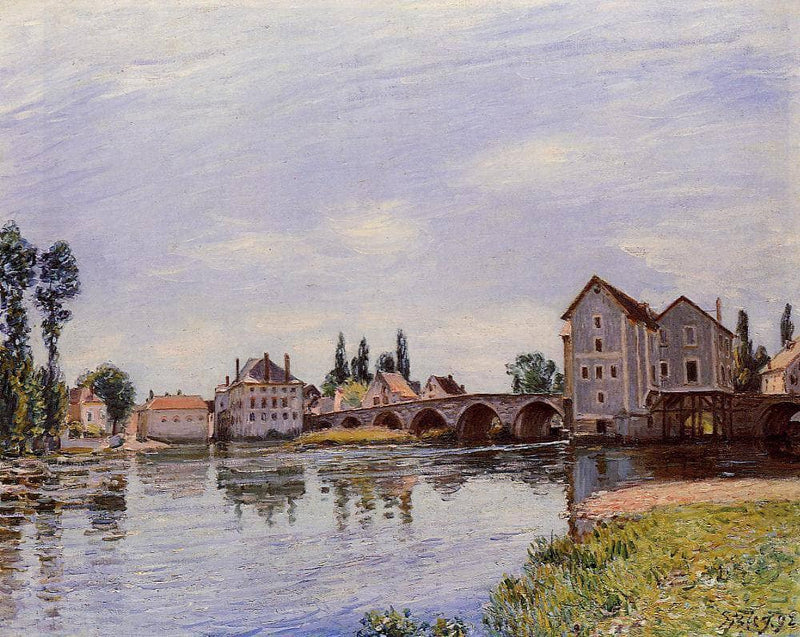 The Loing Flowing under the Moret Bridge by Alfred Sisley — Oil Painting Reproduction