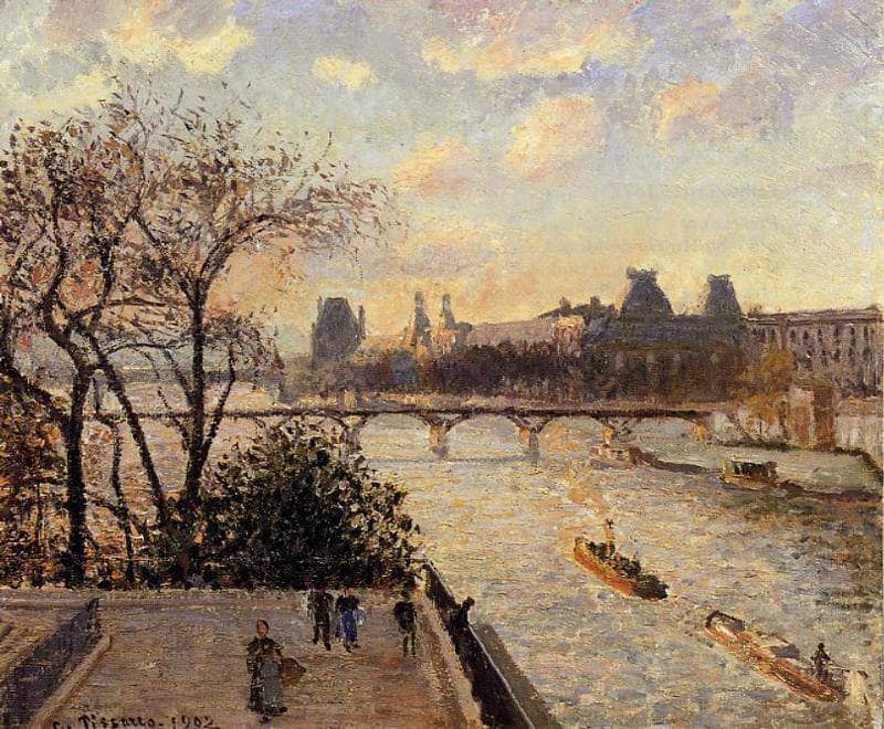 The Louvre and the Seine from the Pont Neuf by Camille Pissarro — Oil Painting Reproduction